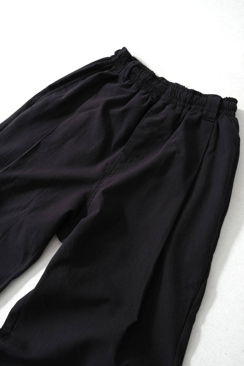 %100 Pamuk Pileli Essential Siyah Pantolon - 2