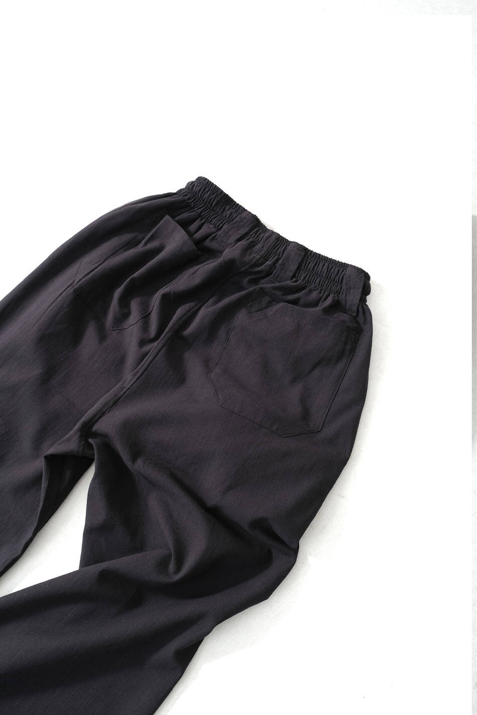 %100 Pamuk Pileli Essential Siyah Pantolon - 3