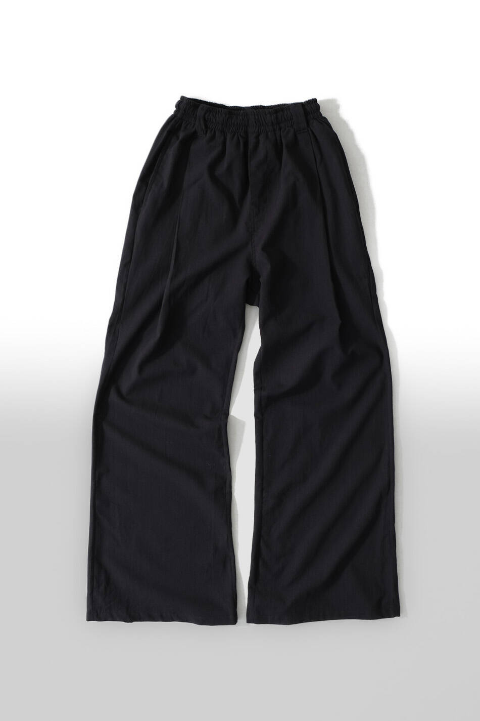 %100 Pamuk Pileli Essential Siyah Pantolon - 1
