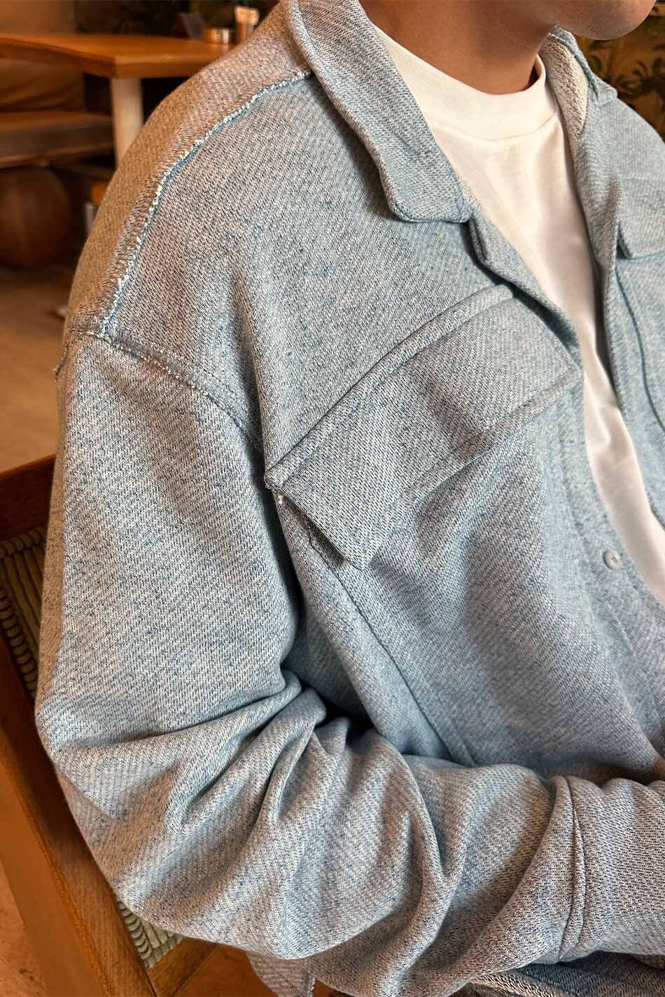 3 iplik Cepli Oversize Denim Desen Gömlek · 5