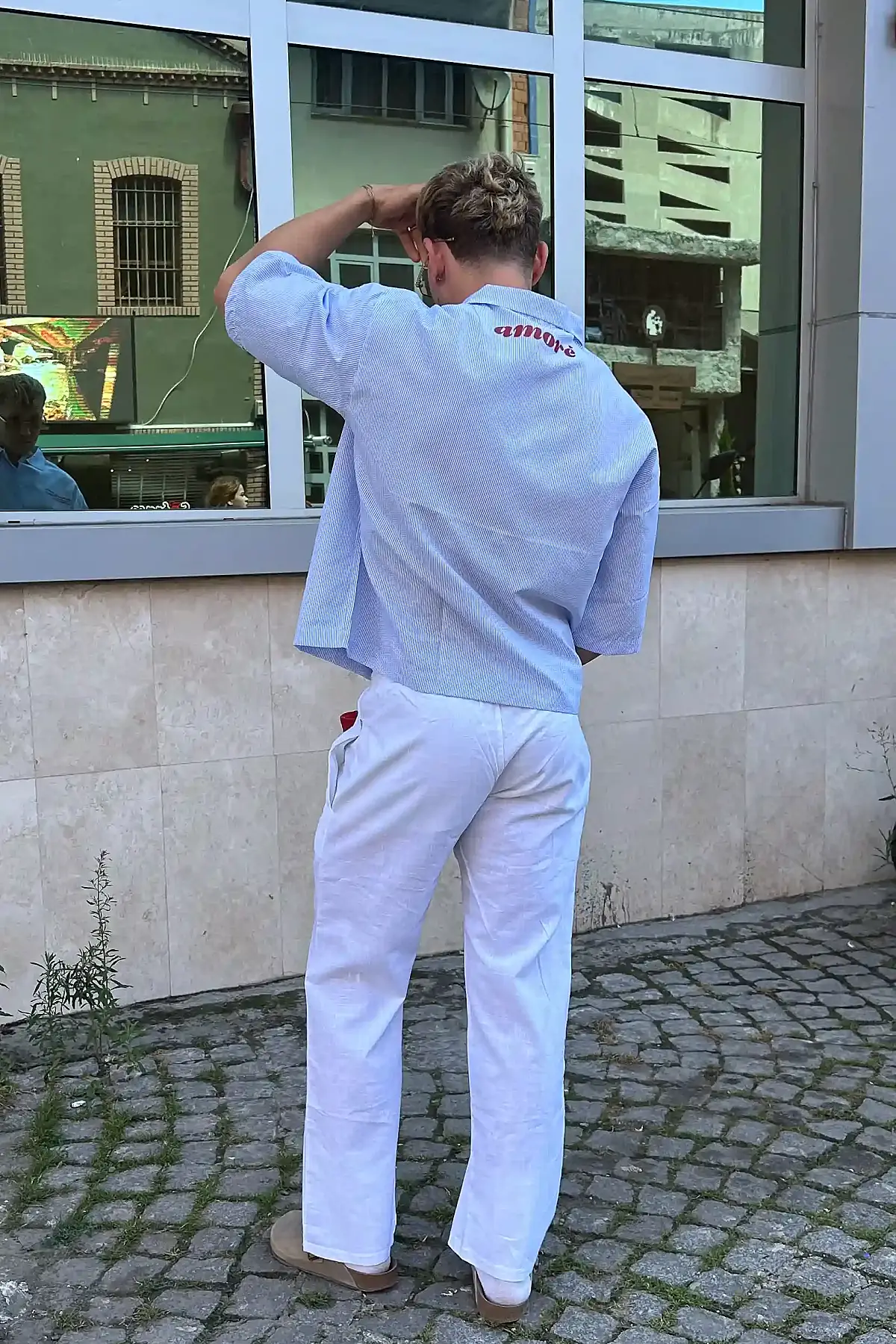 Amore Yarım Kol Boxy Fit Gömlek - 4