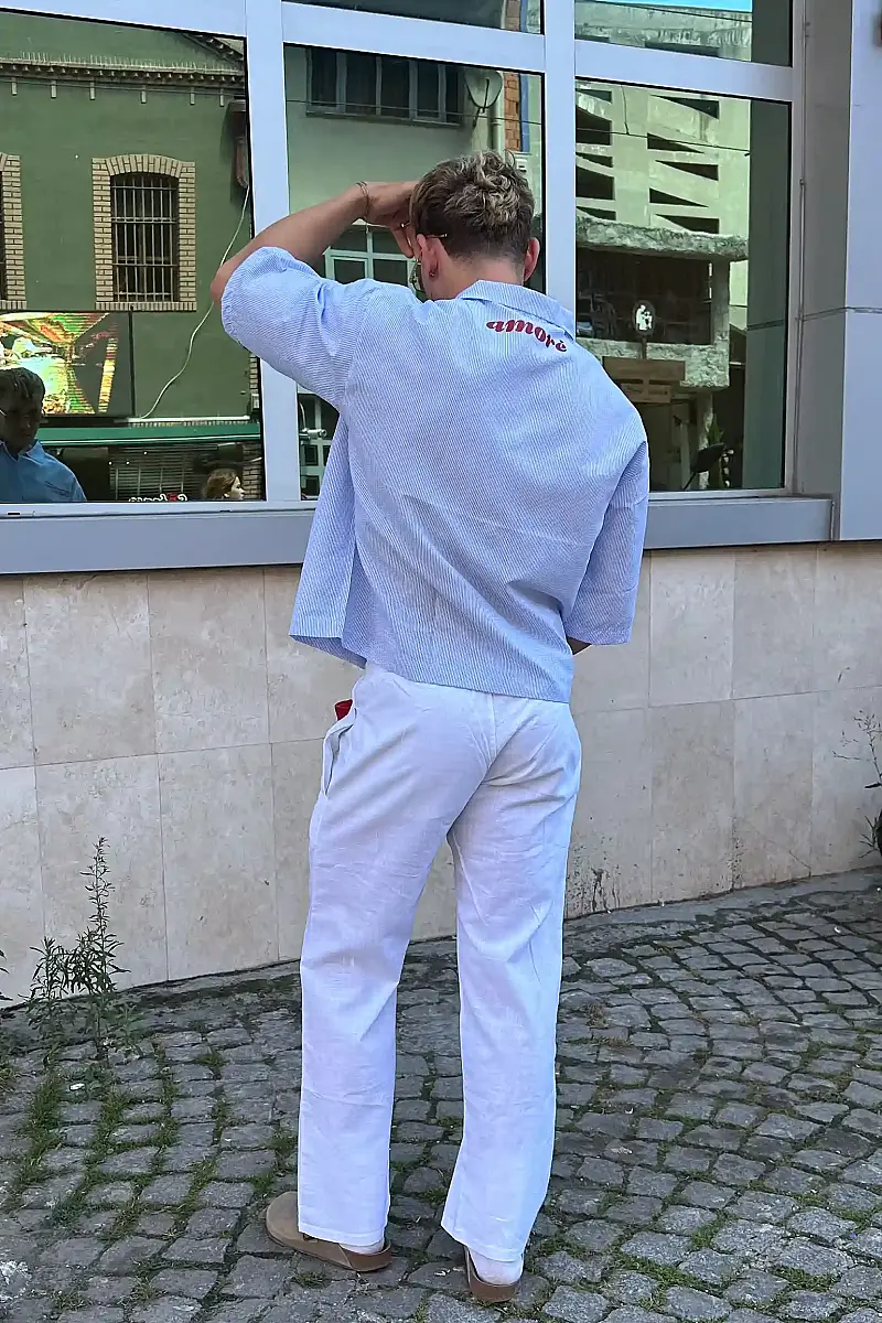 Amore Yarım Kol Boxy Fit Gömlek - 4