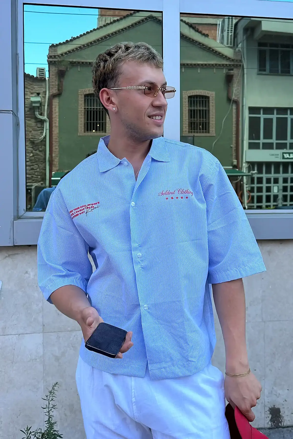 Amore Yarım Kol Boxy Fit Gömlek - 3