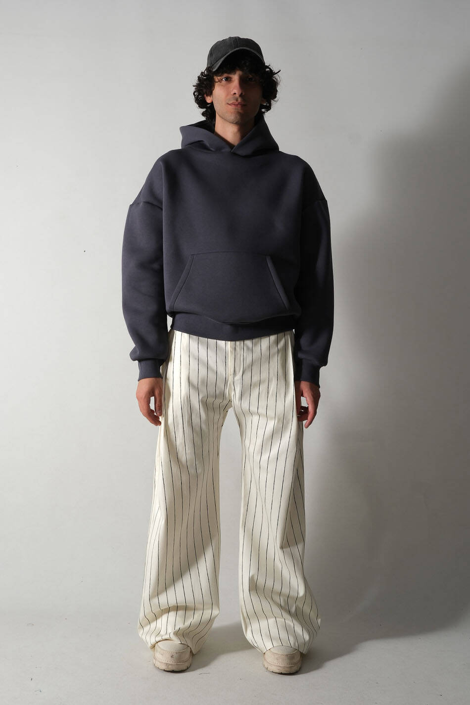 Antrasit Oversize Boxy Fit Hoodie - 3