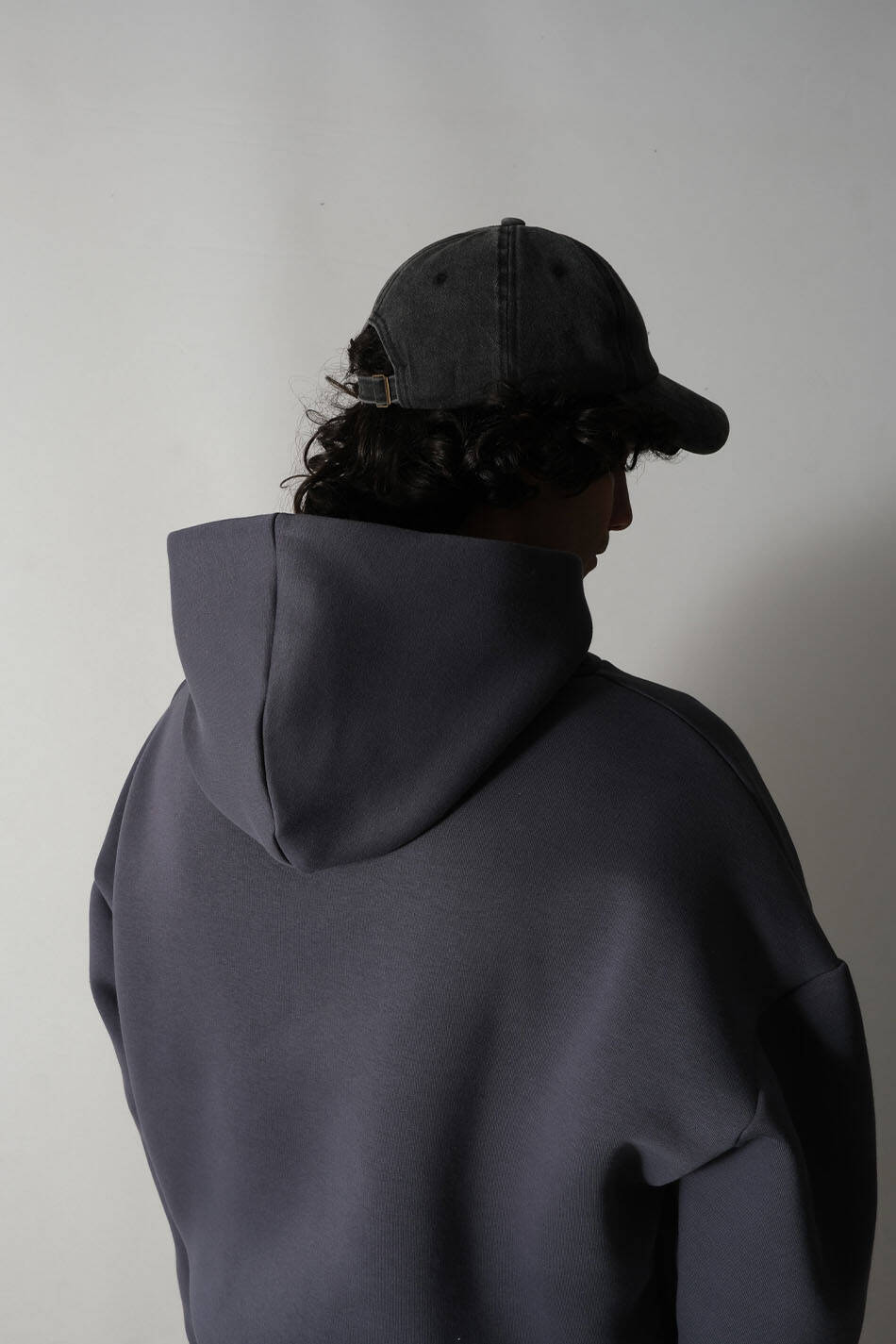 Antrasit Oversize Boxy Fit Hoodie - 4