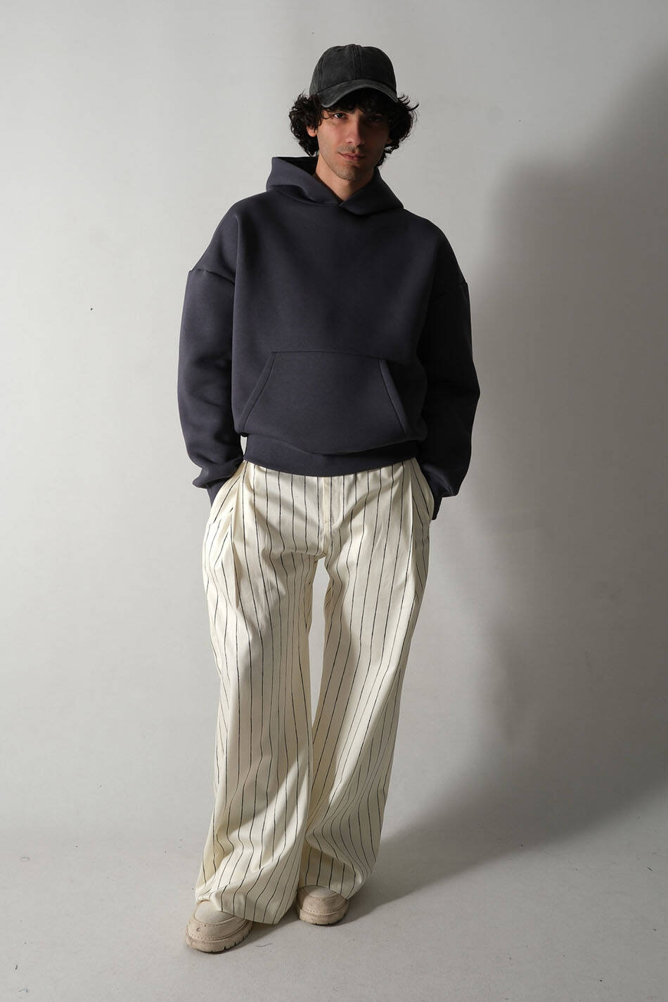 Antrasit Oversize Boxy Fit Hoodie - 7