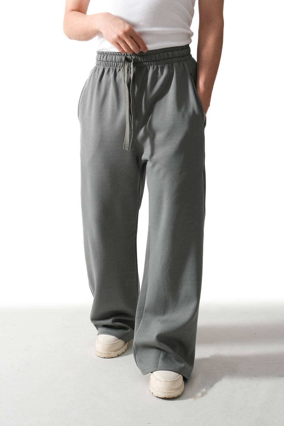 Antrasit Essential Double Face Baggy Eşofman (1)