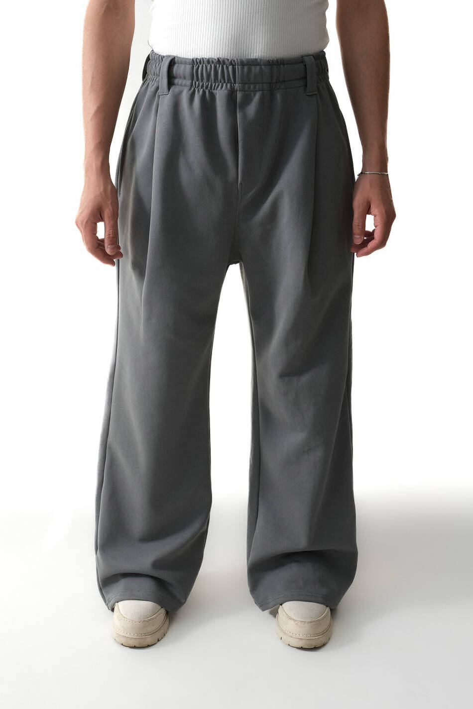 Antrasit Pileli Essential Double Face Pantolon V2 - 1