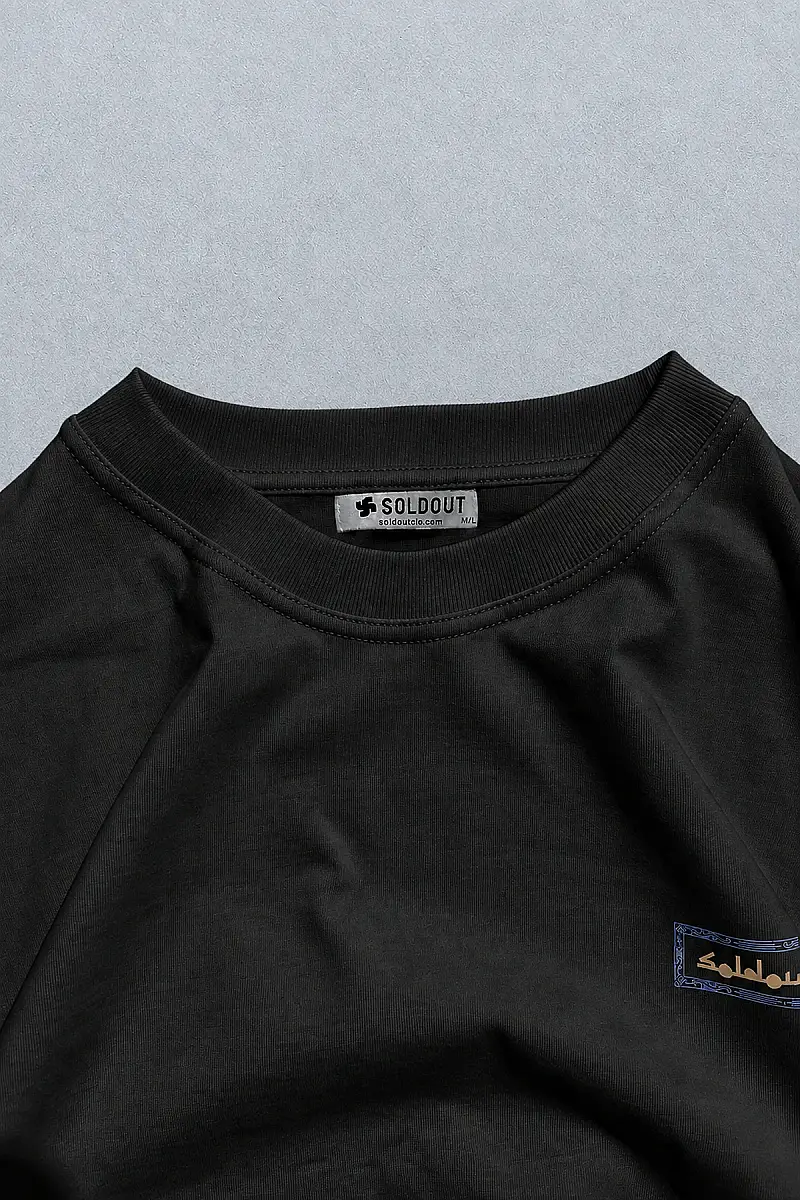 Arkası Arap Çarşaf Baskılı Siyah Long Sleeve - 4