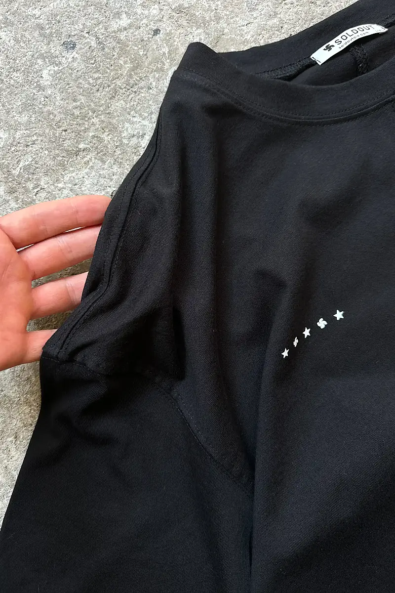 BDSM Business Ortadan Dikişli Oversize Siyah Tişört - 5