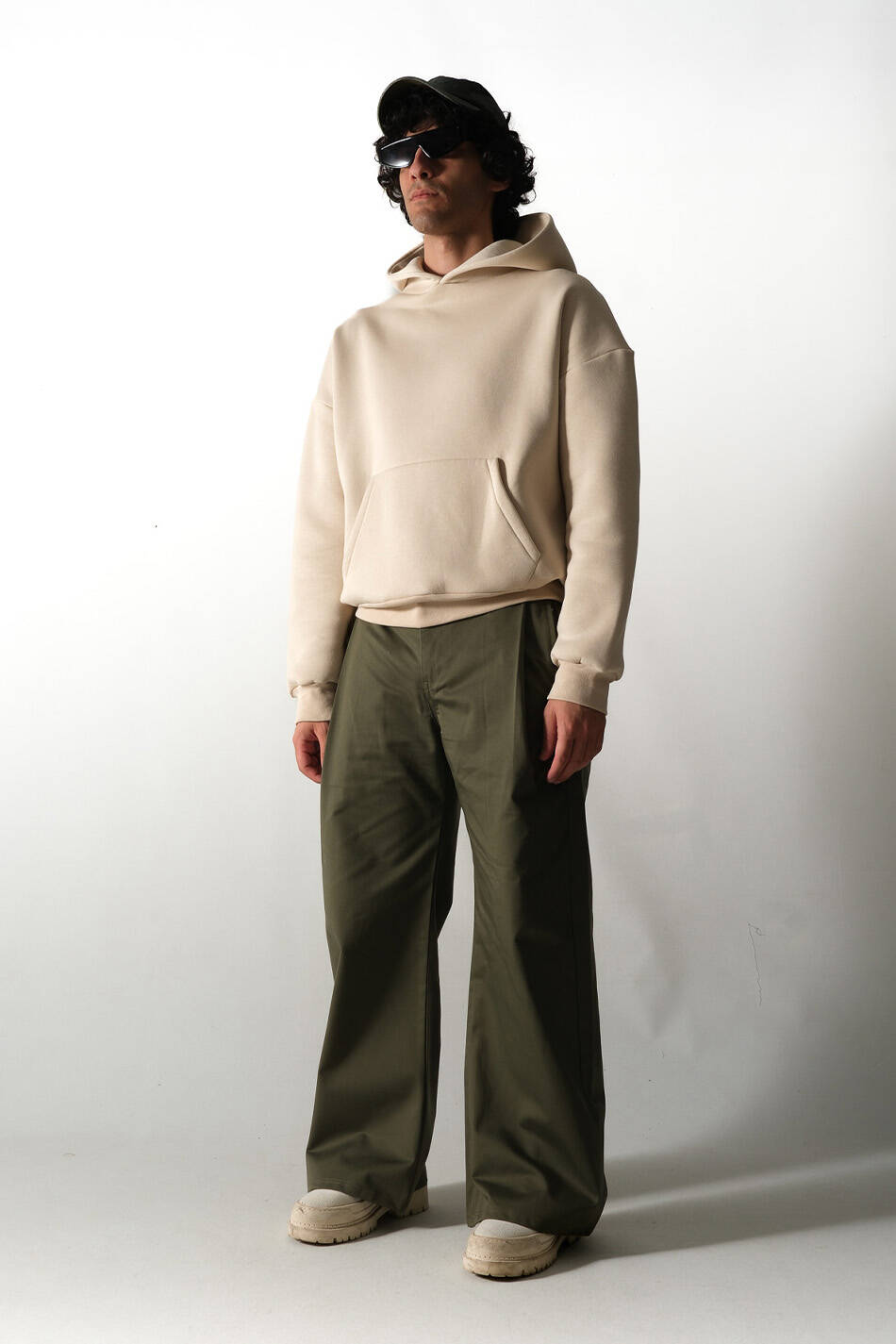 Bej Oversize Boxy Fit Hoodie - 5