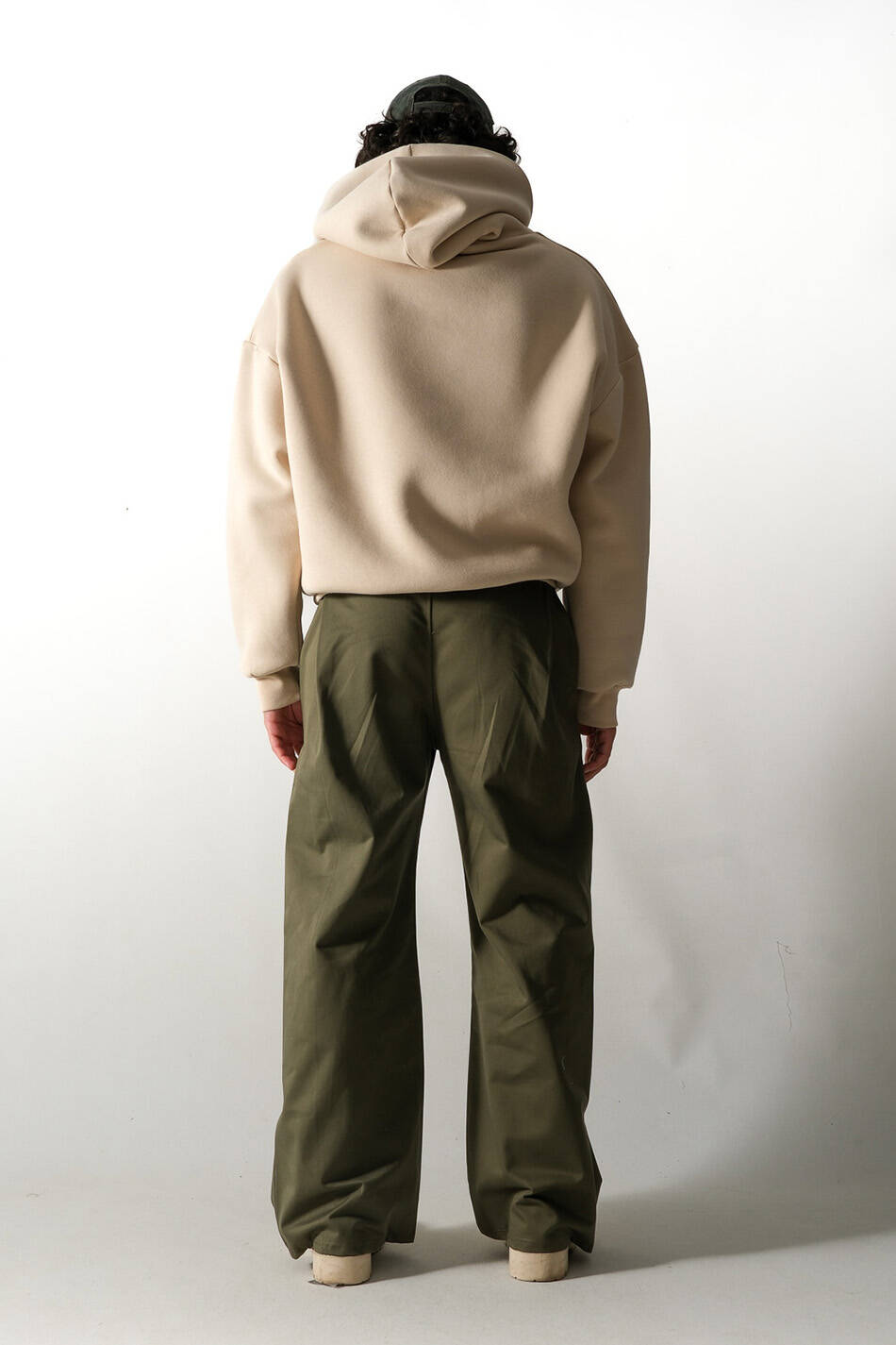 Bej Oversize Boxy Fit Hoodie - 7