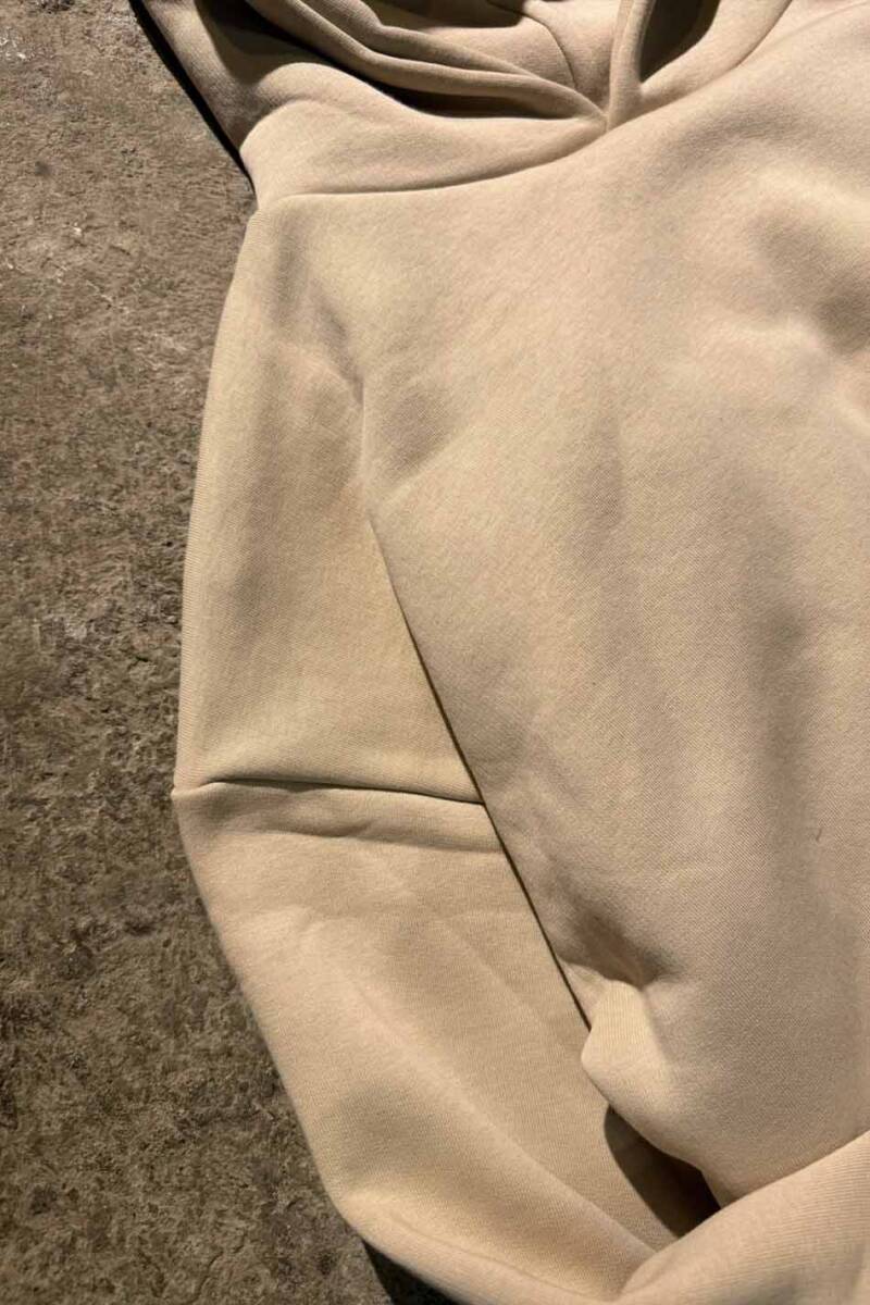 Bej Oversize Boxy Fit Hoodie - 12