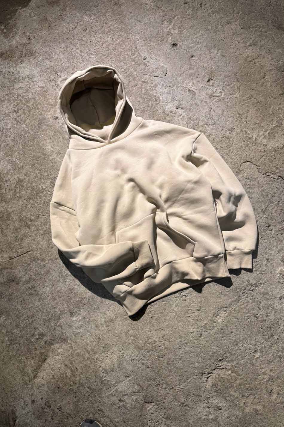 Bej Oversize Boxy Fit Hoodie - 11