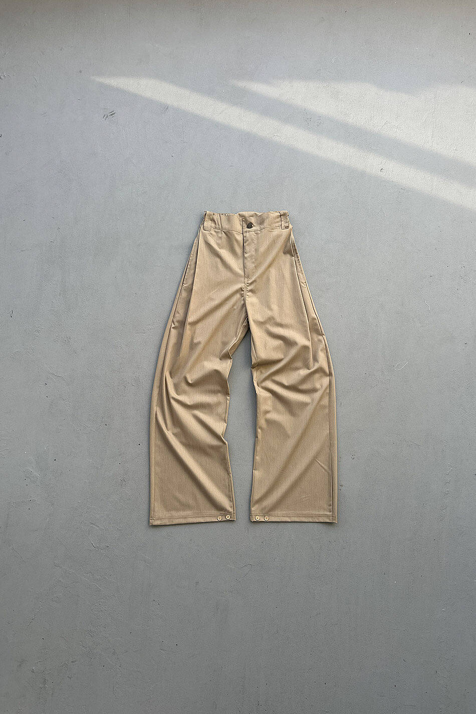Bej Fenna V2 Pileli Baggy Kumaş Pantolon - 1