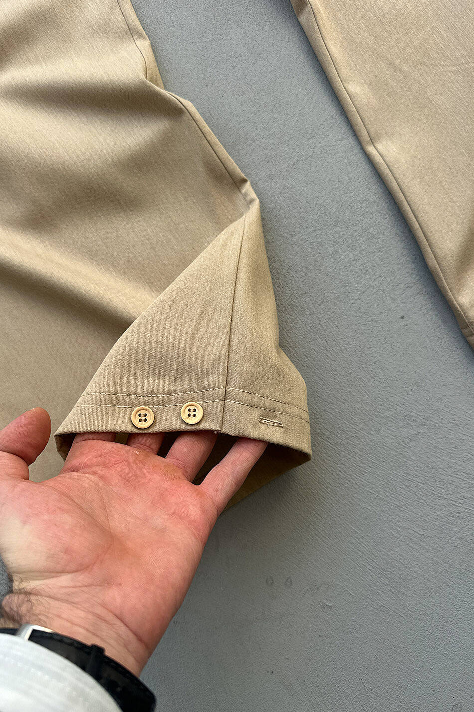 Bej Fenna V2 Pileli Baggy Kumaş Pantolon · 5