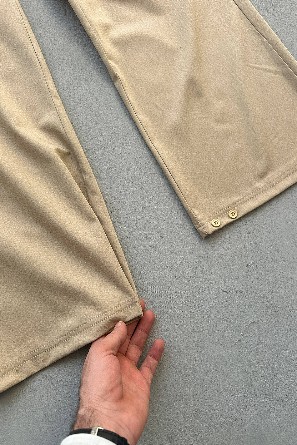Bej Fenna V2 Pileli Baggy Kumaş Pantolon · 6