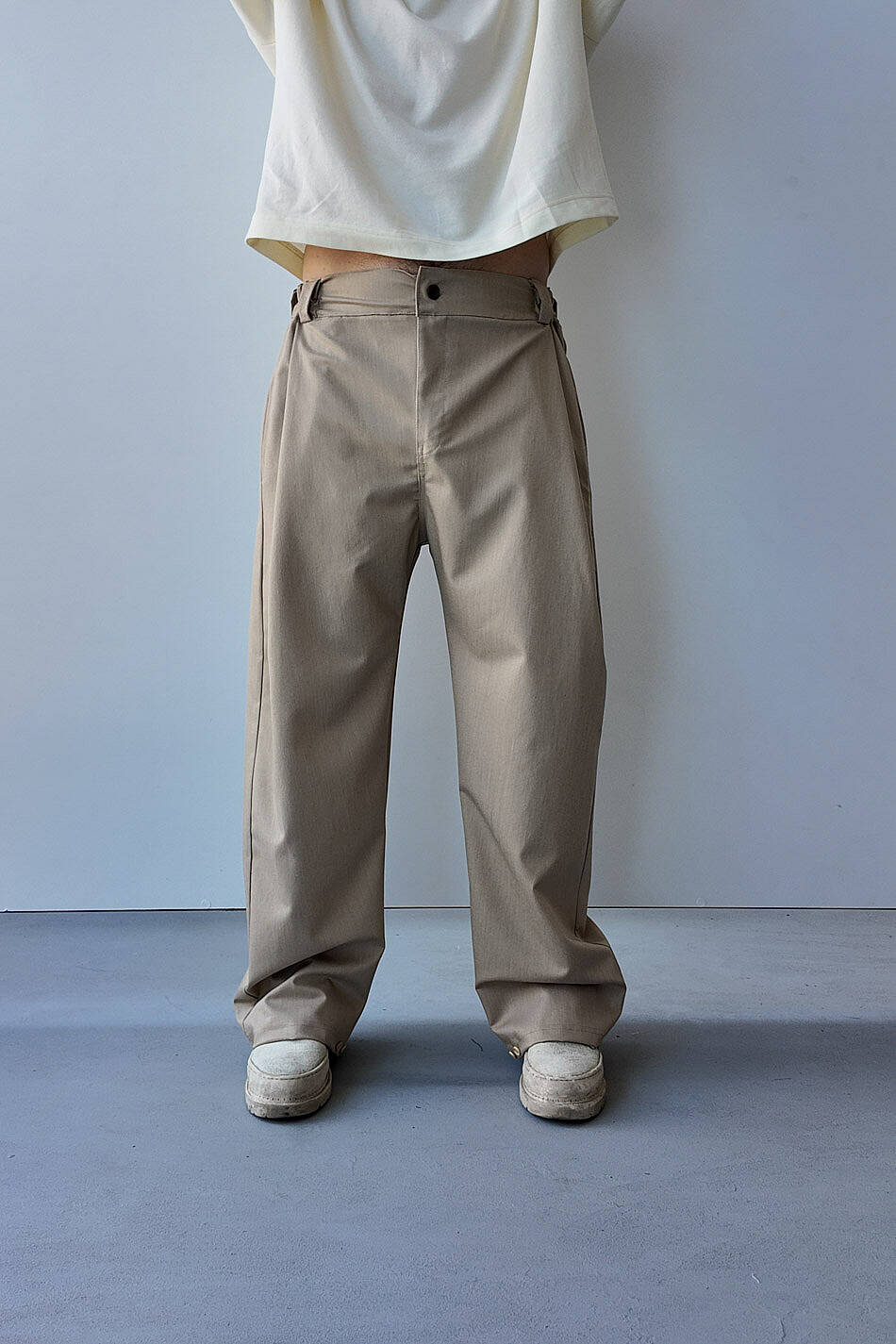Bej Fenna V2 Pileli Baggy Kumaş Pantolon · 11