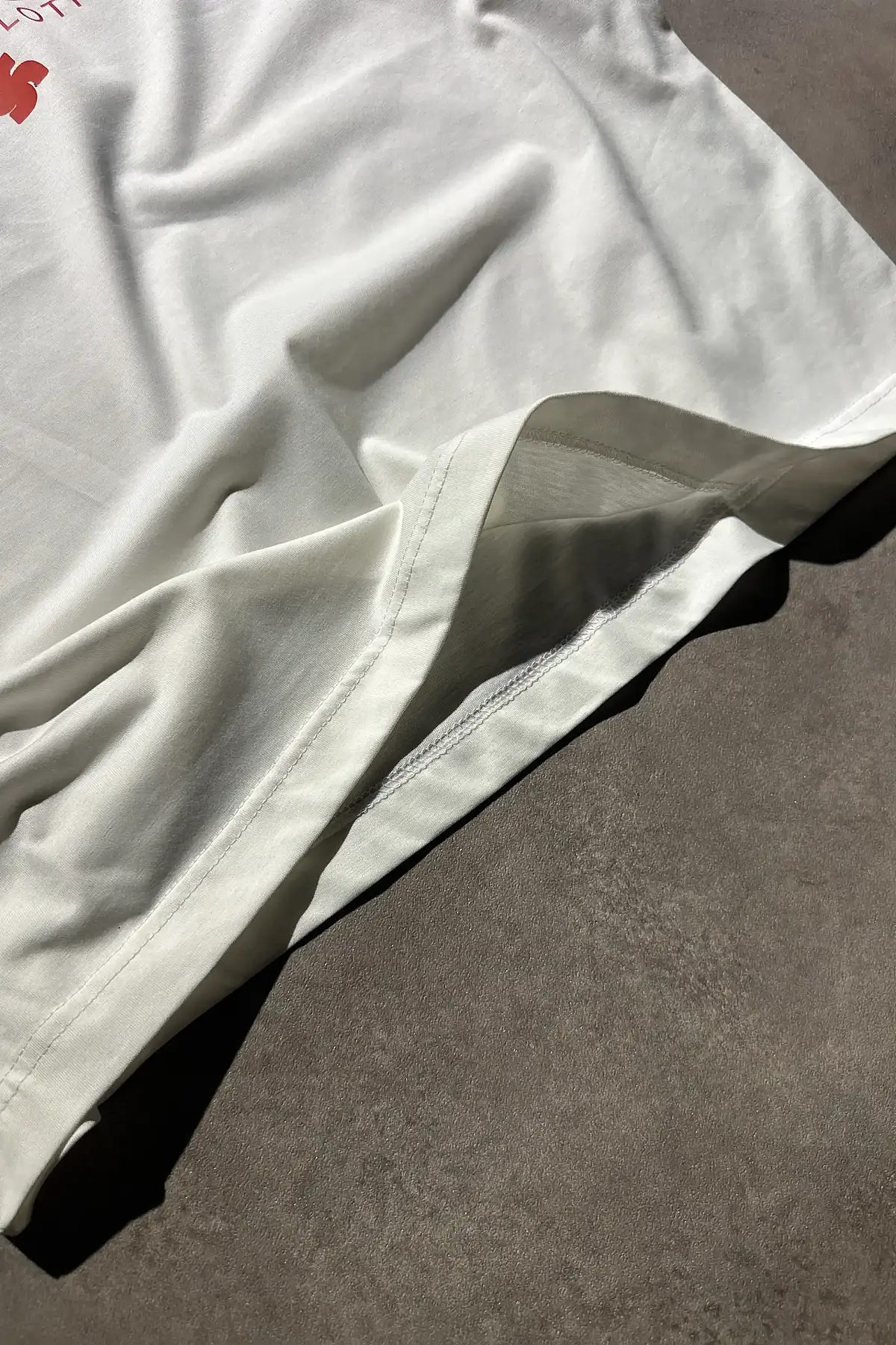 Bonjour Oversize Baskılı Beyaz Tişört - 4