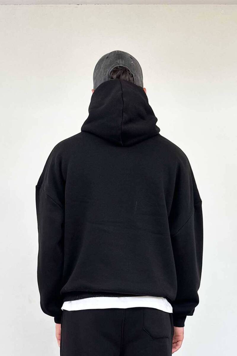 Bruce Lee Siyah Oversize Boxy Fit Hoodie - 7