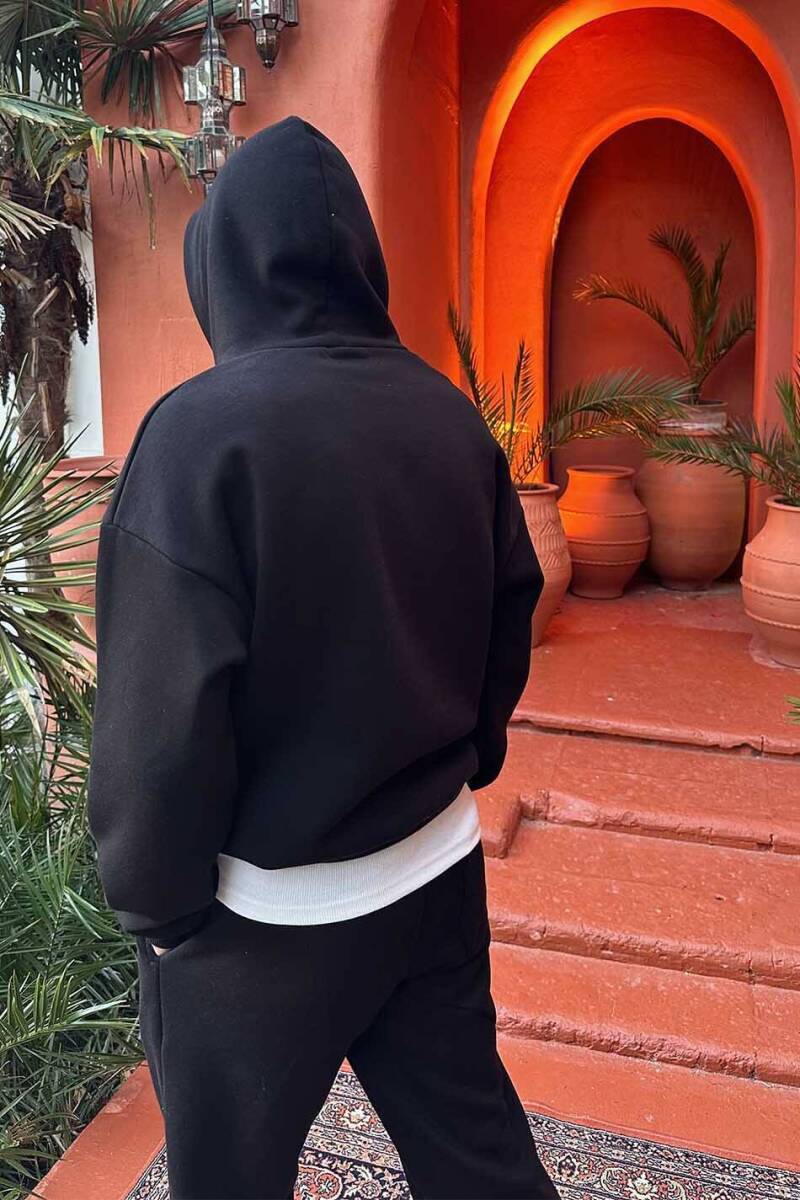 Bruce Lee Siyah Oversize Boxy Fit Hoodie - 8