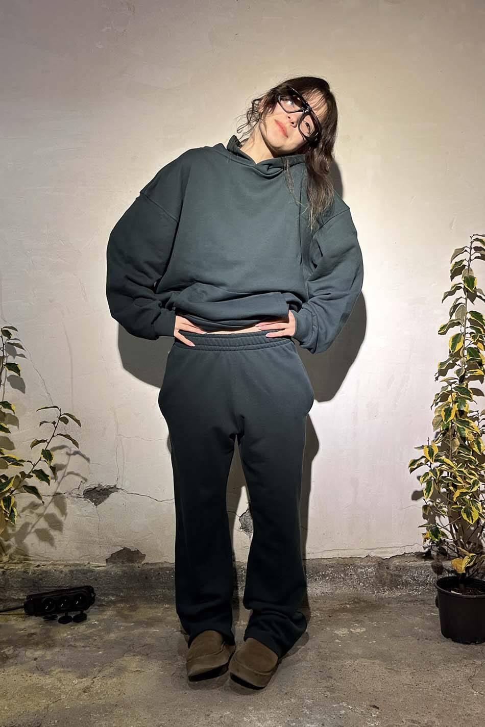 Çam Yeşili Heavyweight (450GSM) Oversize Boxy Fit Hoodie - 3