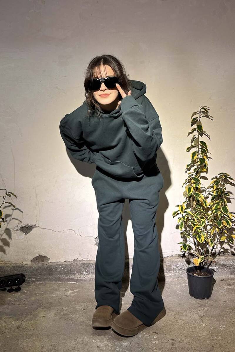 Çam Yeşili Heavyweight (450GSM) Oversize Boxy Fit Hoodie - 4