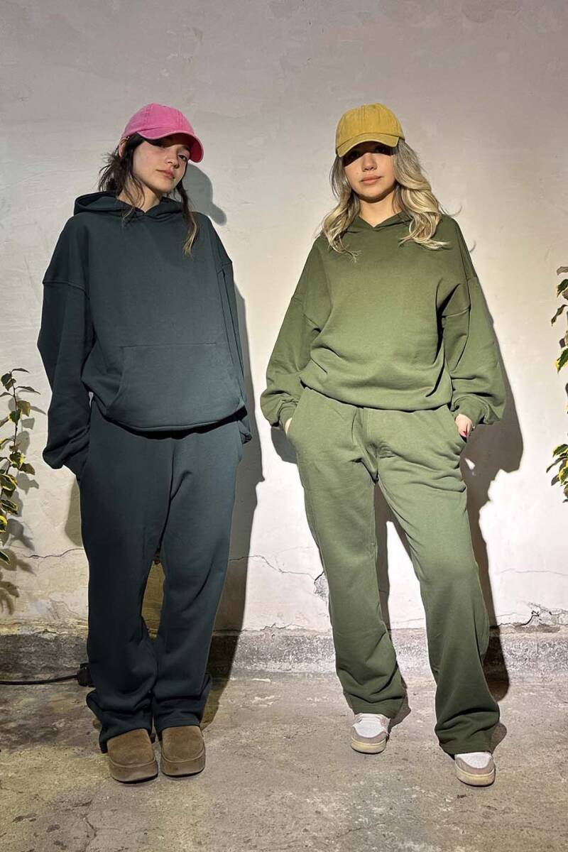 Çam Yeşili Heavyweight (450GSM) Oversize Boxy Fit Hoodie - 8