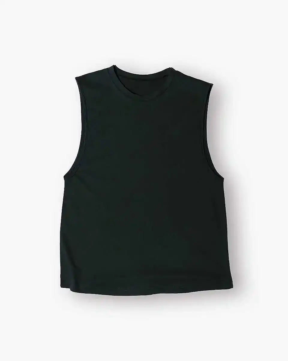 CORE Geniş Kollu Military Green Atlet - 1