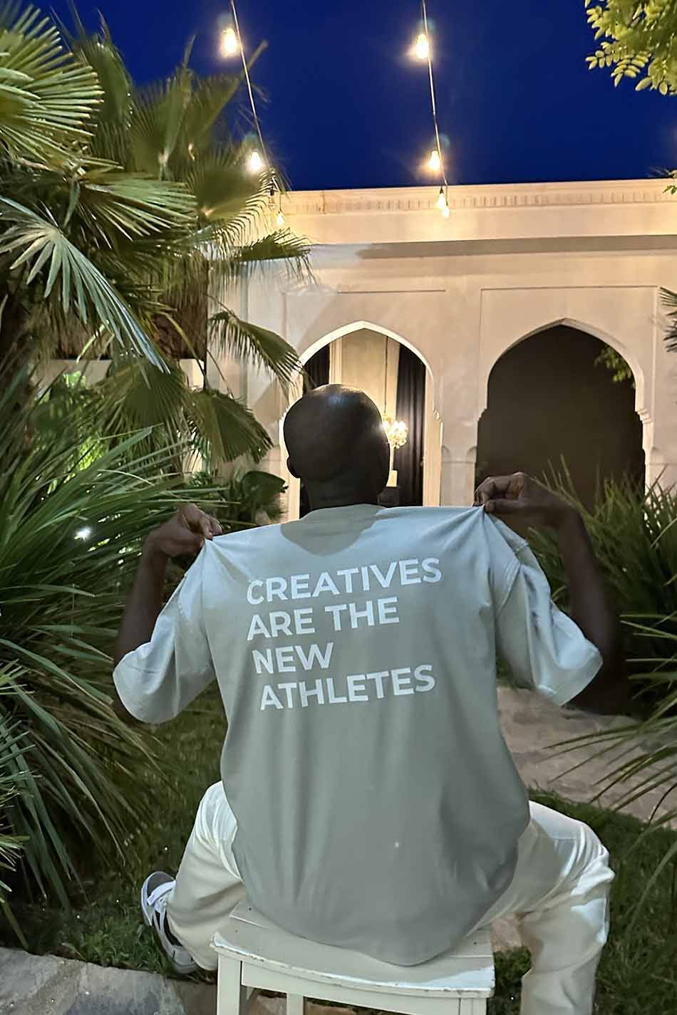 Creatives Baskılı Gri Oversize Tişört - 1