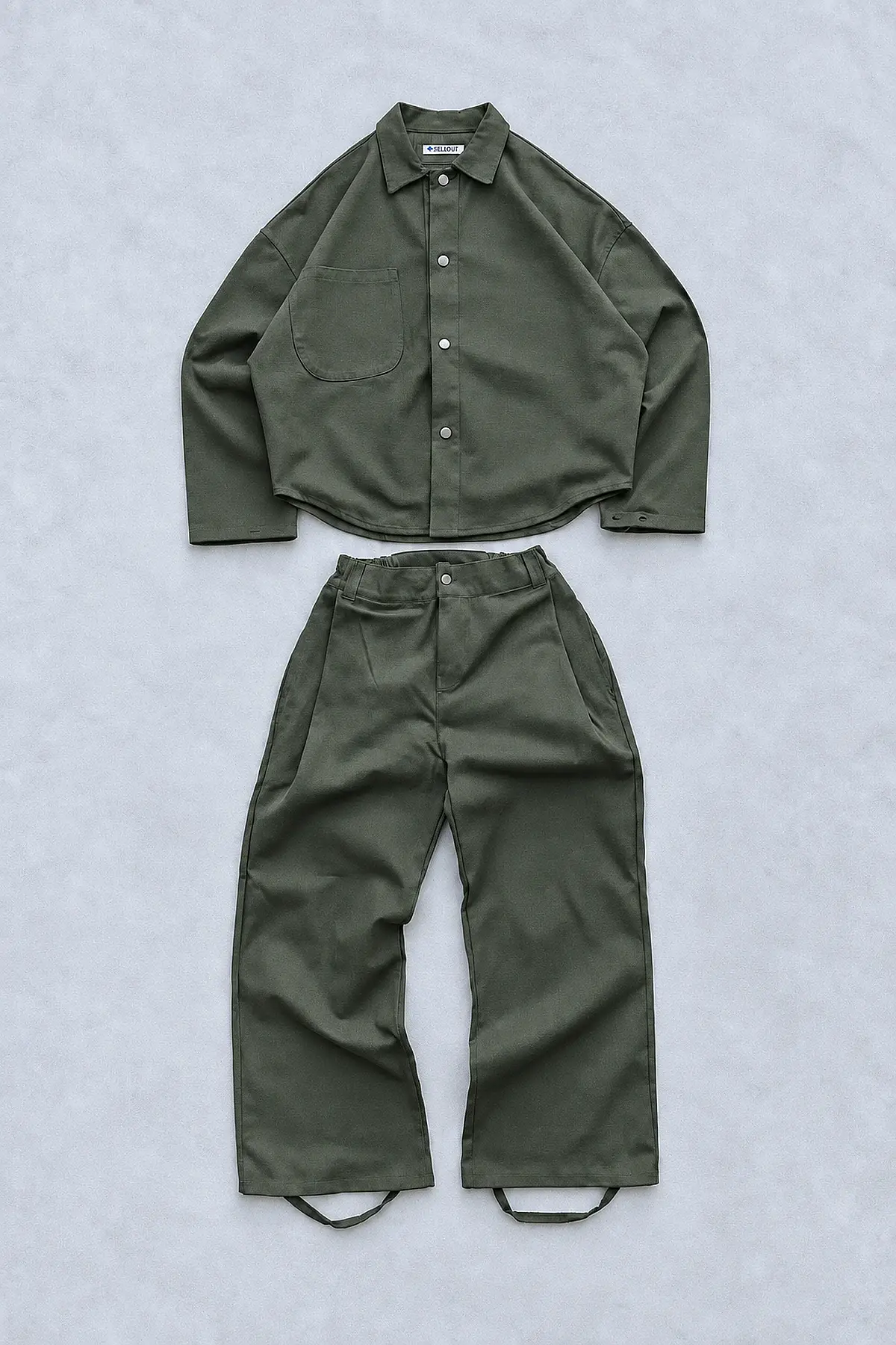 FENNA V1 Haki Gabardin Pantolon + WEJD Gabardin Haki Gömlek