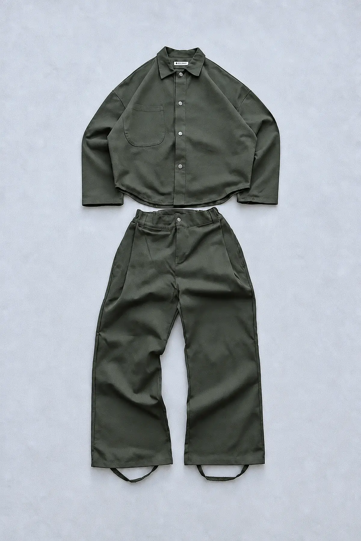 FENNA V1 Haki Gabardin Pantolon + WEJD Gabardin Haki Gömlek (1)