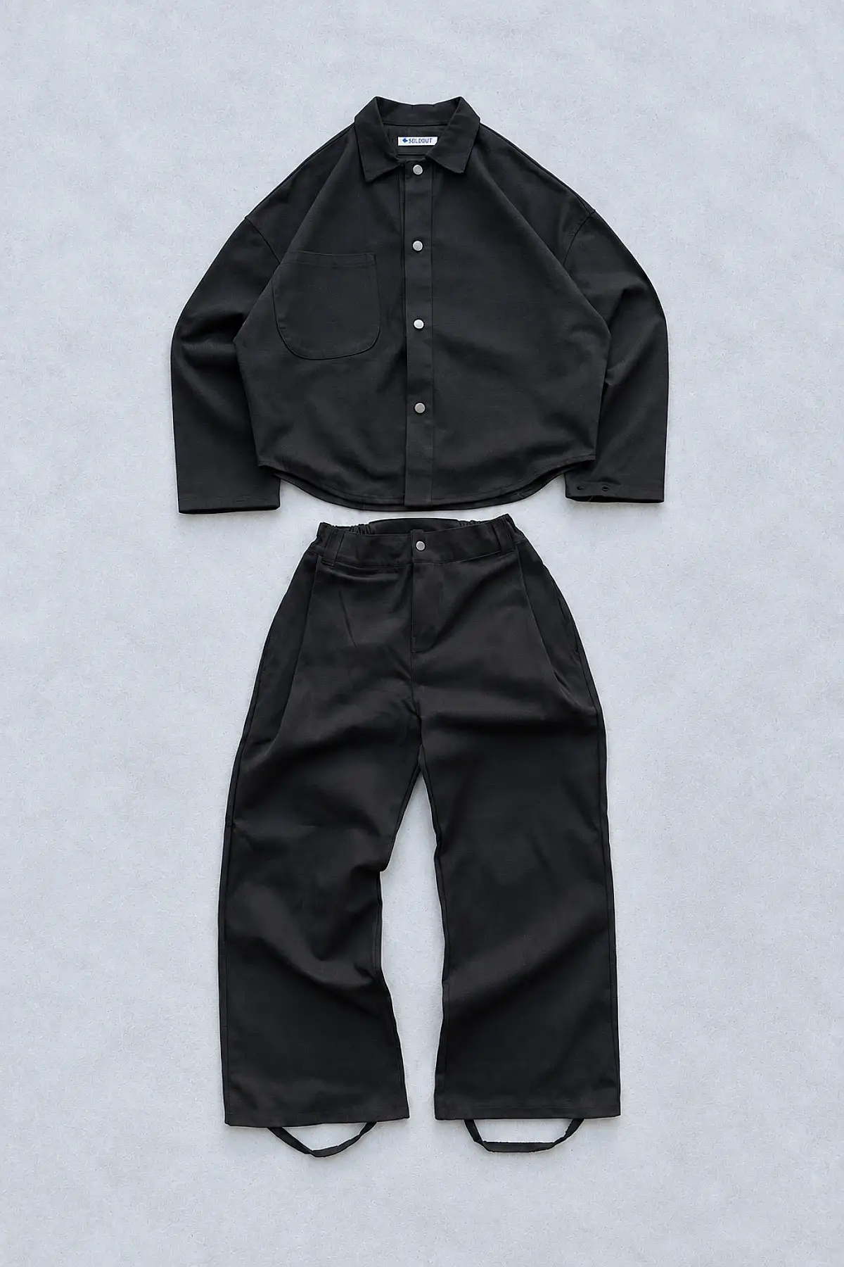 FENNA V1 Siyah Gabardin Pantolon + WEJD Gabardin Siyah Gömlek