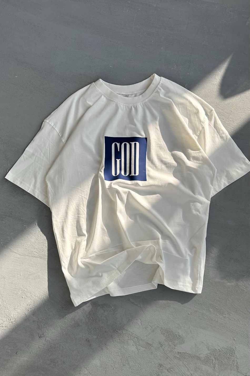 God Baskılı Oversize Tişört - 4