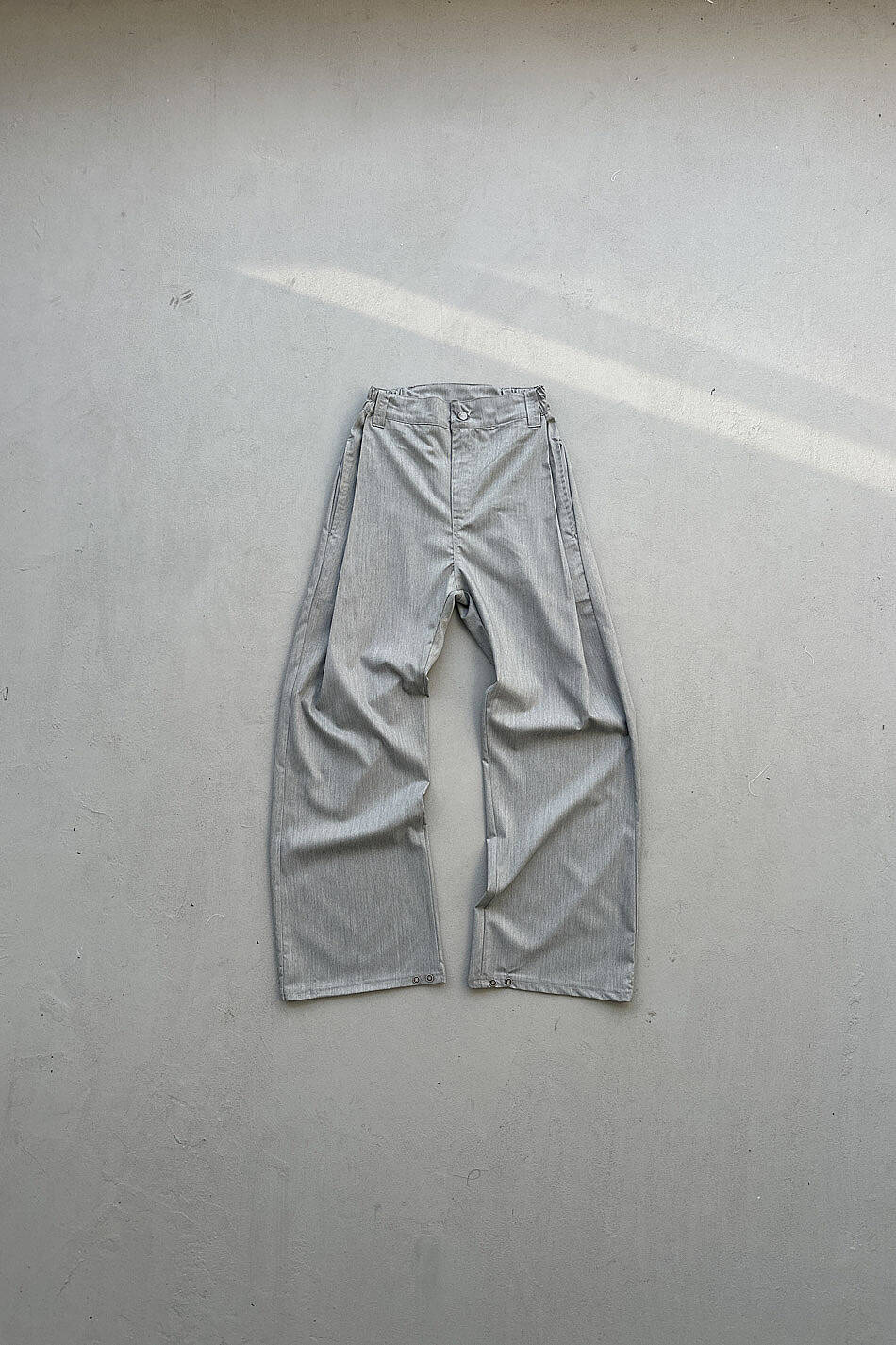 Gri Fenna V2 Pileli Baggy Kumaş Pantolon - 1