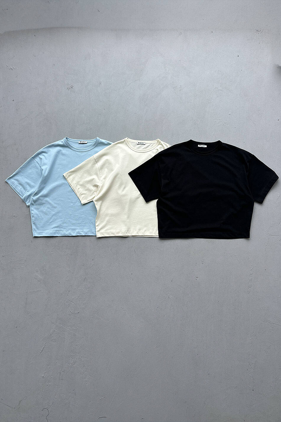 Heavyweight Boxy Fit Crop Bebek Mavisi Tişört · 7