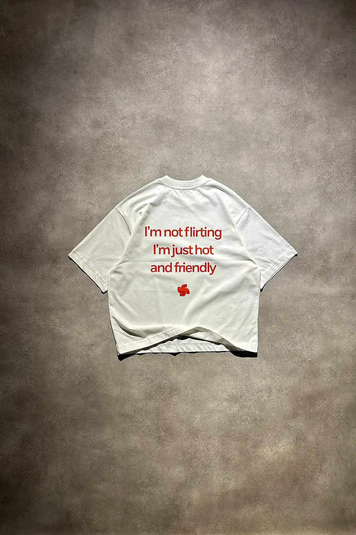 Hot & Friendly Oversize Baskılı Beyaz Tişört - 1