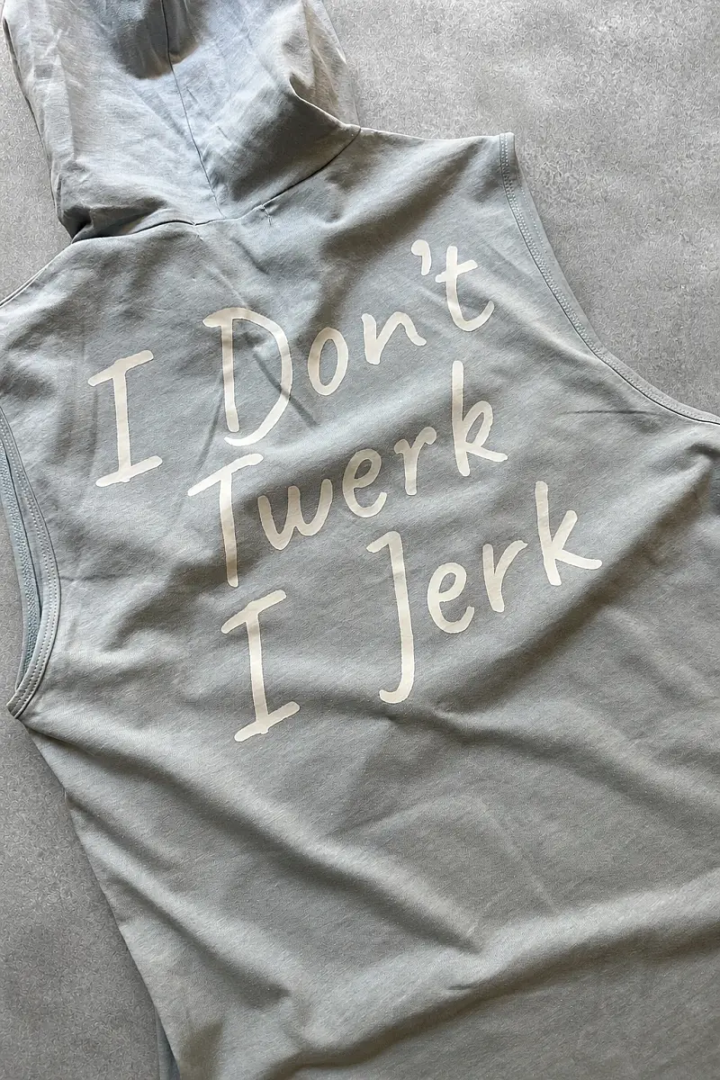I Don’t Twerk I Jerk Açık Gri Kapüşonlu Sporcu Atlet - 2