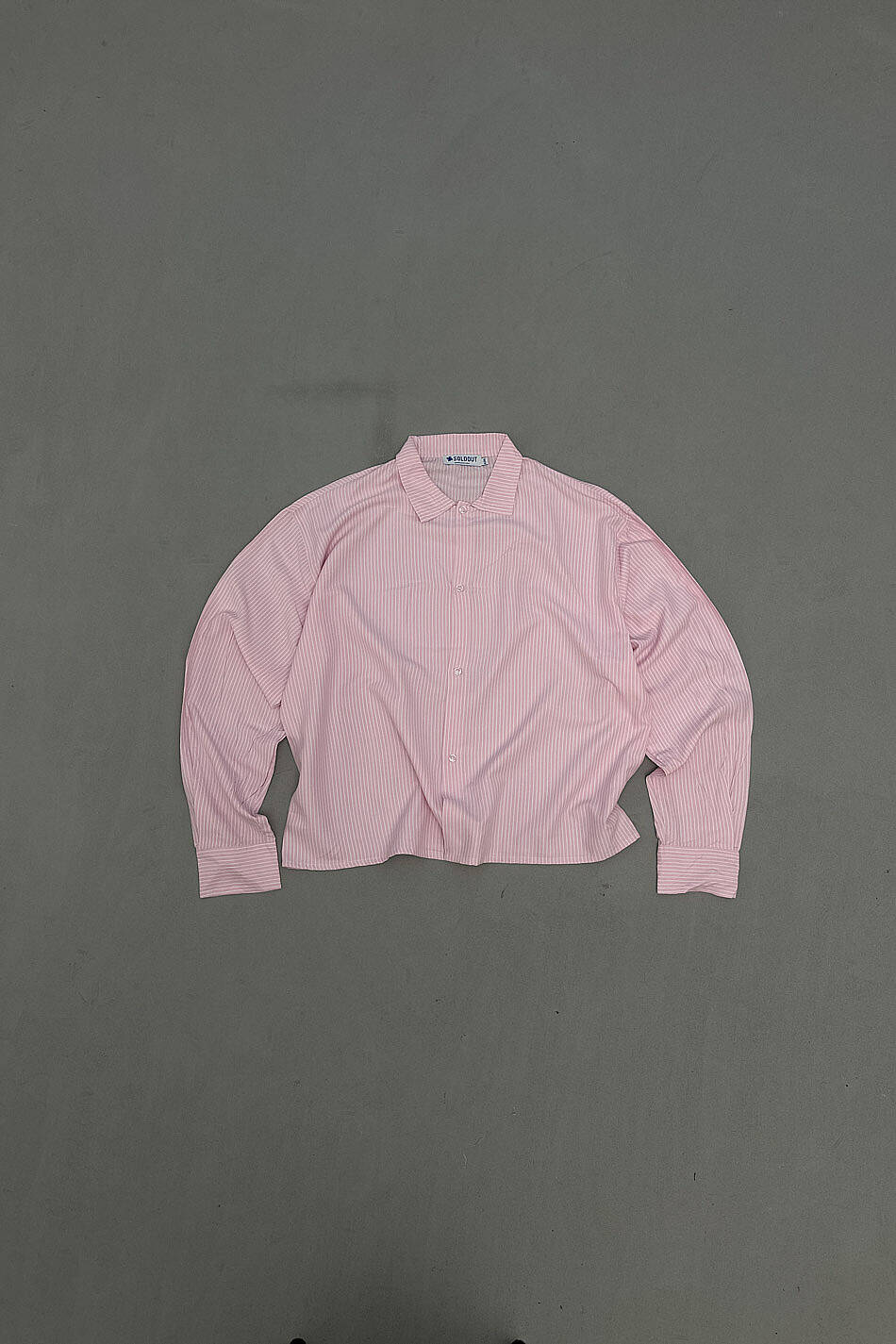 İnce Çizgili Pembe Boxy Fit Gömlek
