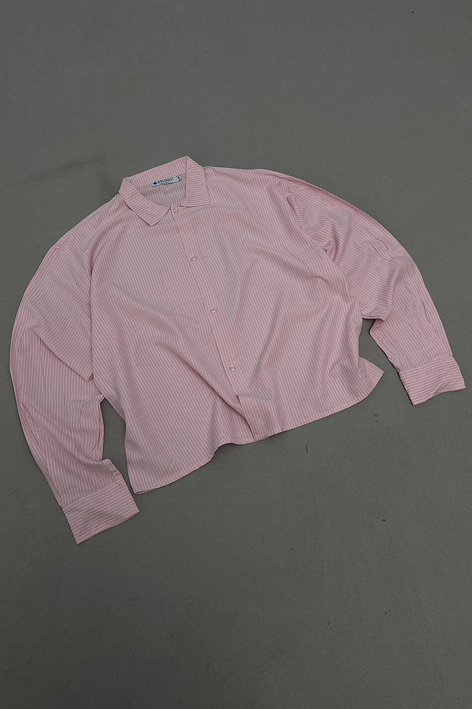 İnce Çizgili Pembe Boxy Fit Gömlek · 3