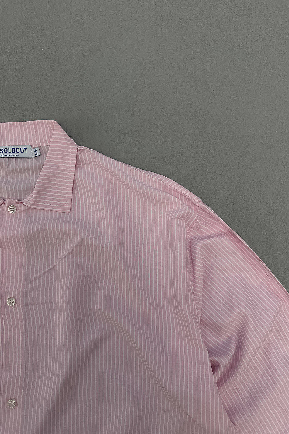 İnce Çizgili Pembe Boxy Fit Gömlek · 2