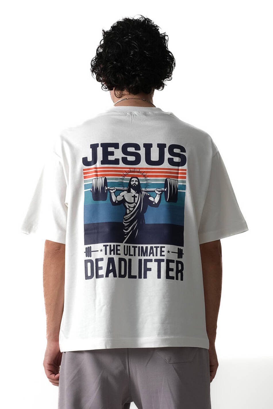 Jesus Baskılı Oversize Tişört