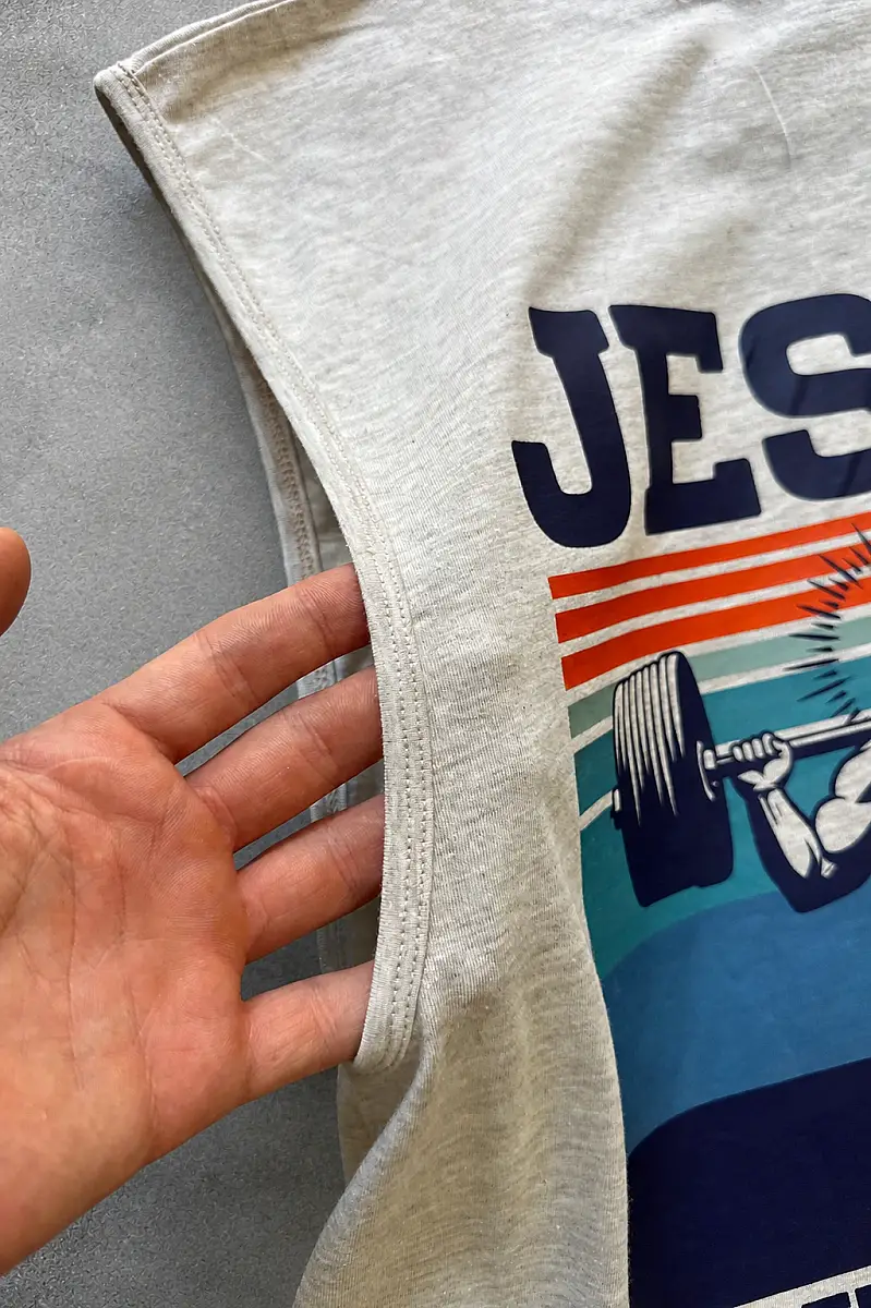 Jesus Deadlifter Kırık Beyaz Sporcu Atlet - 3
