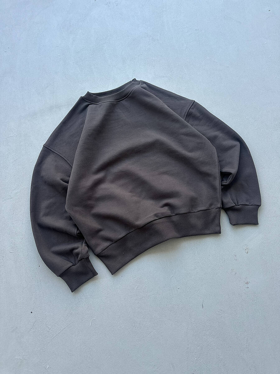 Kahverengi Heavyweight (450GSM) Oversize Boxy Fit Sweatshirt - 3