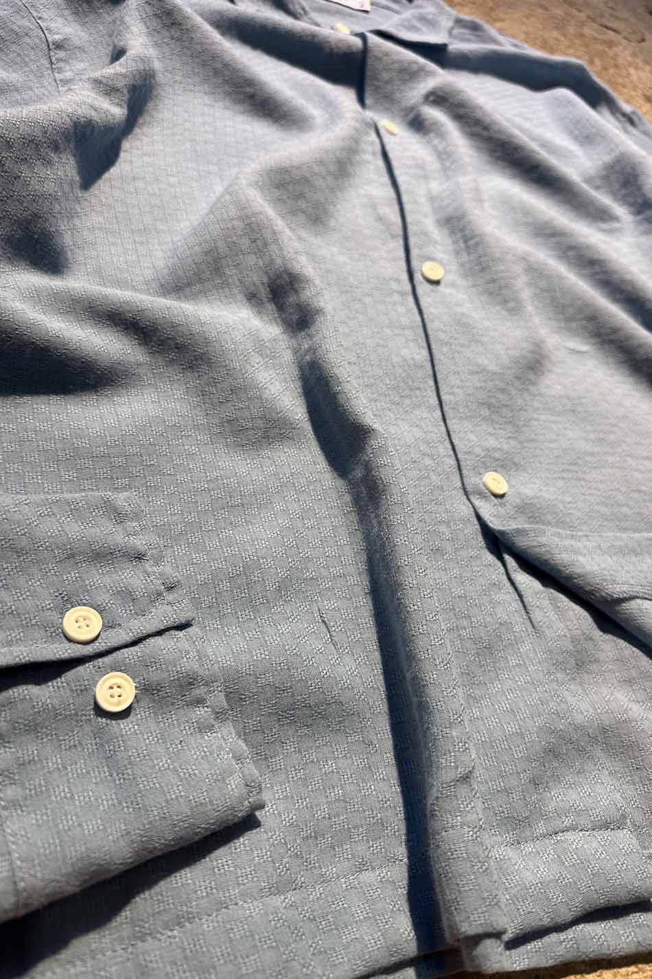 Kare Dokulu Mavi Oversize Gömlek · 6