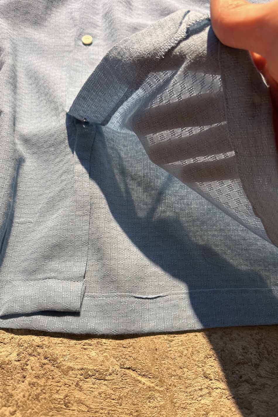Kare Dokulu Mavi Oversize Gömlek · 7
