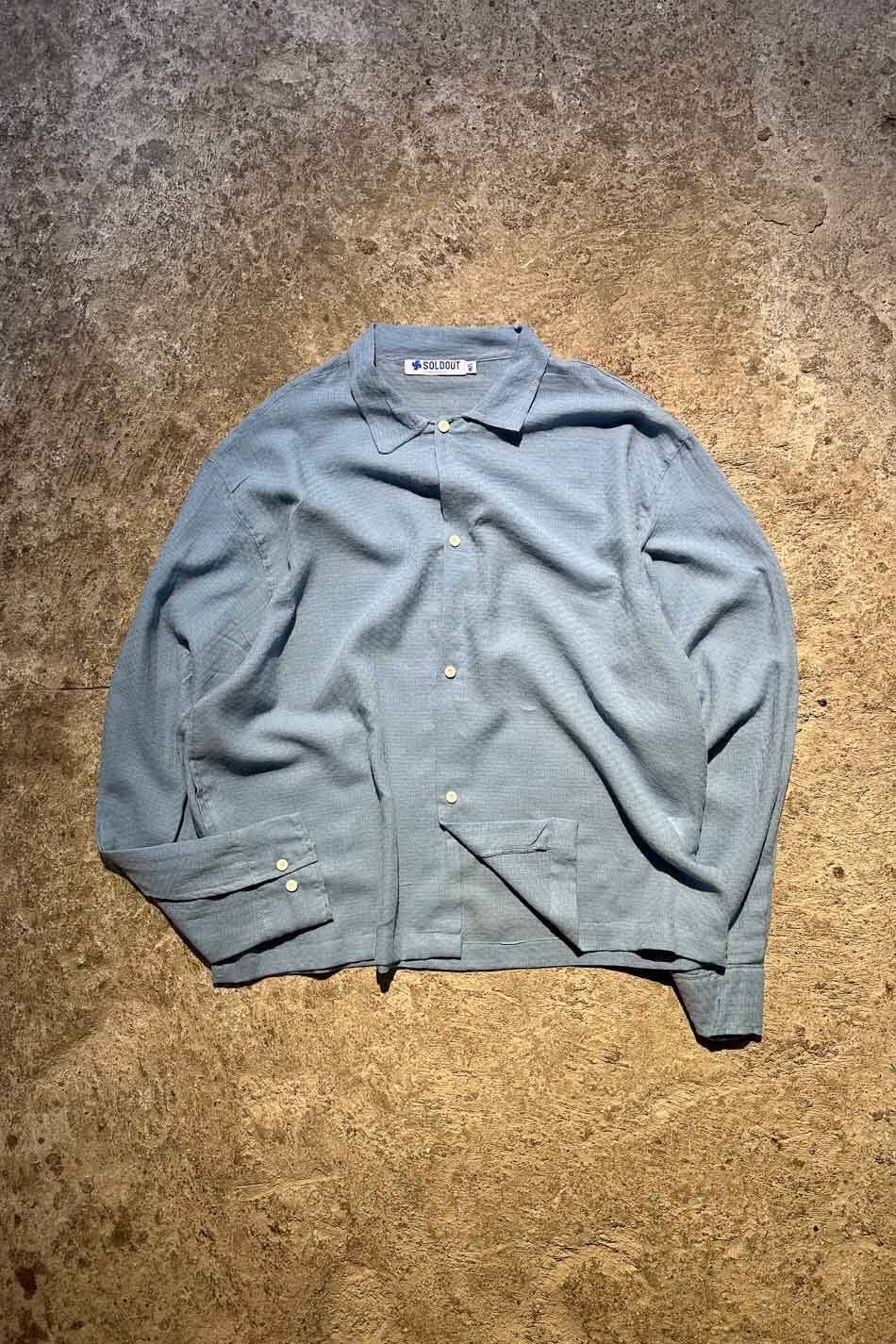 Kare Dokulu Mavi Oversize Gömlek · 4