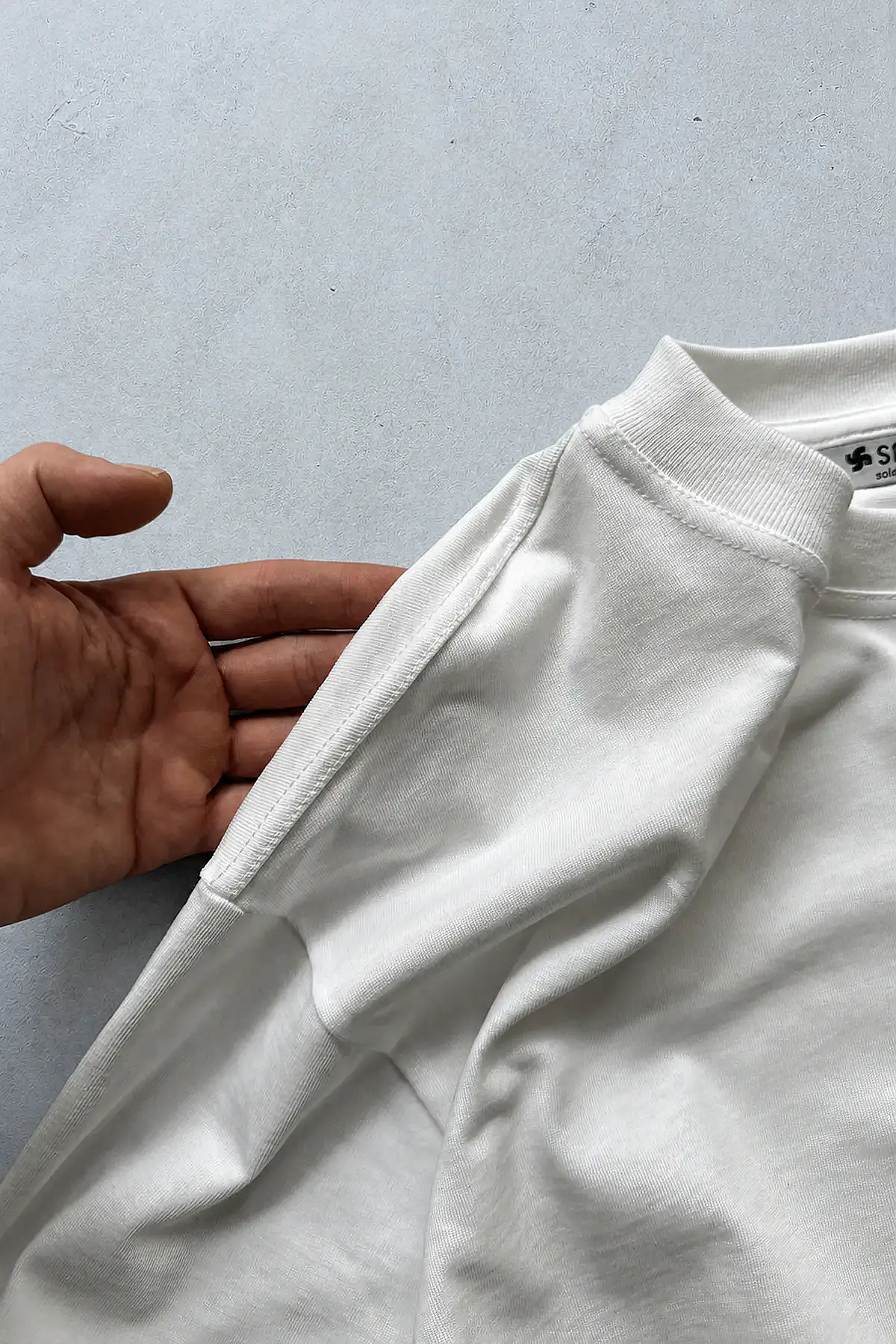 QURBH Kırık Beyaz Yumuşak Tuşe Long Sleeve Tee - 5