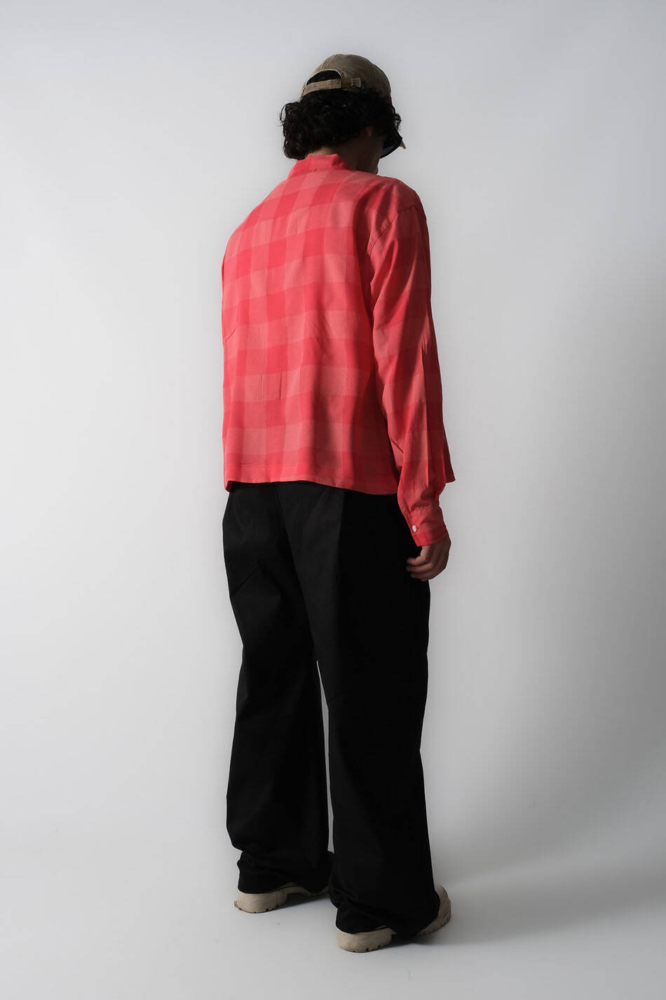 Kırmızı Kare Desenli Oversize Gömlek · 8
