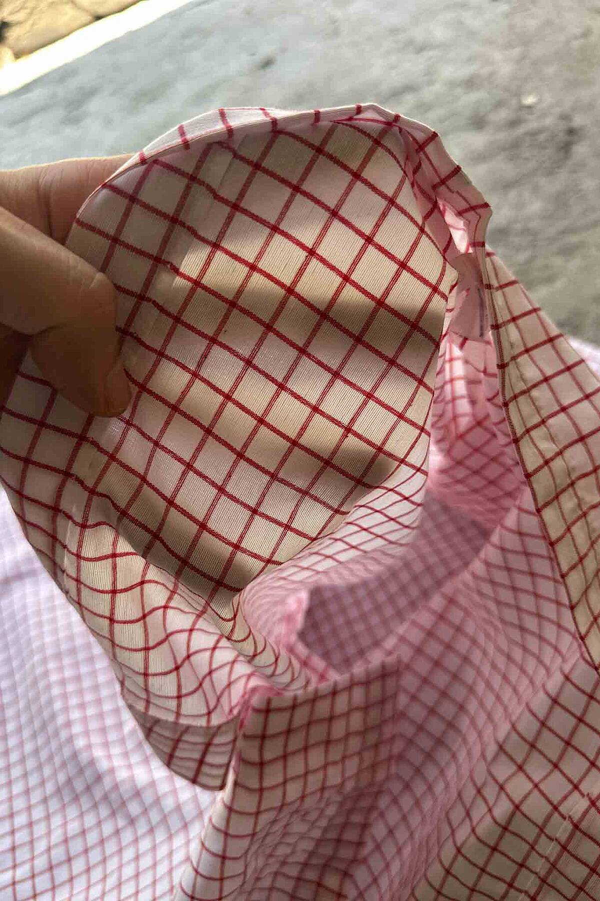 Kırmızı Kareli Boxy Fit Crop Gömlek · 3